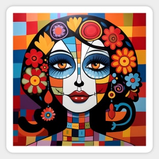 A very cubist Catrina Sticker